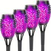 4/8/12pcs/pack Solar Outdoor Lights, 12LED Solar Torch Lights With Flickering Flame