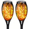 4/8/12pcs/pack Solar Outdoor Lights, 12LED Solar Torch Lights With Flickering Flame