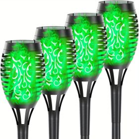 4/8/12pcs/pack Solar Outdoor Lights, 12LED Solar Torch Lights With Flickering Flame (Color: Green Light, size: 4pcs)