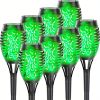 4/8/12pcs/pack Solar Outdoor Lights, 12LED Solar Torch Lights With Flickering Flame