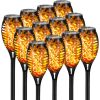 4/8/12pcs/pack Solar Outdoor Lights, 12LED Solar Torch Lights With Flickering Flame