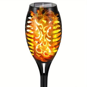4/8/12pcs/pack Solar Outdoor Lights, 12LED Solar Torch Lights With Flickering Flame (Color: Yellow Light, size: 1pc)
