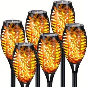 4/8/12pcs/pack Solar Outdoor Lights, 12LED Solar Torch Lights With Flickering Flame (Color: Yellow Light, size: 6pcs)
