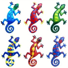 Metal Gecko Wall Art Decor (Style: 6pc/set)