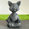 Buddha Meditating Cat Statue