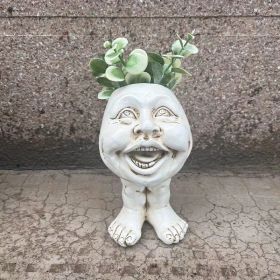 Resin Planter Face Statue Vase (Color: Aunt Minnie)