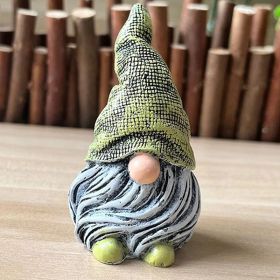 Colorful Garden Gnome Resin Statue (Color: Green)