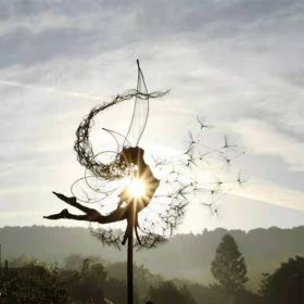 Dandelion Figurine Statue Steel (Color: h)