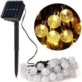 8 Modes Solar String Lights Outdoor LED Crystal Globe (Emitting Color: Warm, Wattage: 5M 2 Modes 20led)