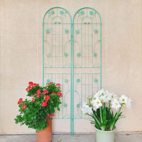 2 Pack Metal Garden Trellis 86.7" x 19.7" Flower Support (Color: Green)