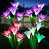 Outdoor Solar Lights, 4 Pack Solar Garden Light with Lily Flowers