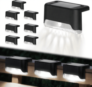 16/32PCS solar outdoor light LED step light solar charging (Color: White light 8PCS)