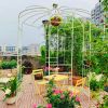 Metal Garden Pergola Iron 81.3'' x 114.2'' Birdcage Shape