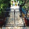 Metal Garden Arch with Gate 79.5'' Wide x 86.6'' High