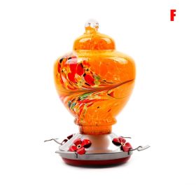 Hummingbird Feeder Hand Blown Colorful Glass (Color: f)