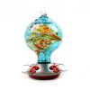 Hummingbird Feeder Hand Blown Colorful Glass