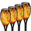 4/8/12pcs/pack Solar Outdoor Lights, 12LED Solar Torch Lights With Flickering Flame