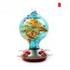 Hummingbird Feeder Hand Blown Colorful Glass