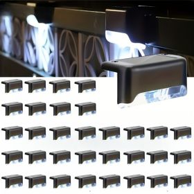 8/16/32 solar outdoor deck lights LED walk lights (Color: 32PCS-baise)