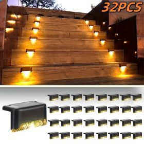 8/16/32 solar outdoor deck lights LED walk lights (Color: 32PCS-nuanse)